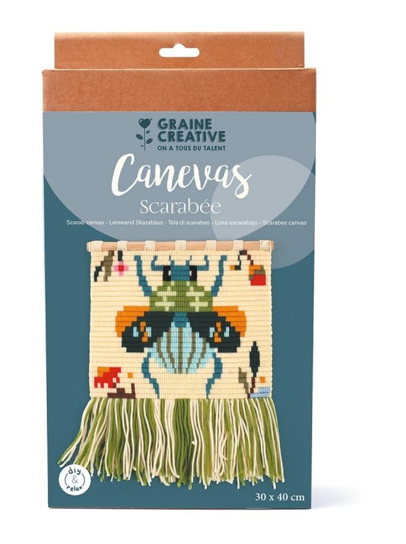 Kit DIY Canevas a broder Scarabee Bleu - Kiabi
