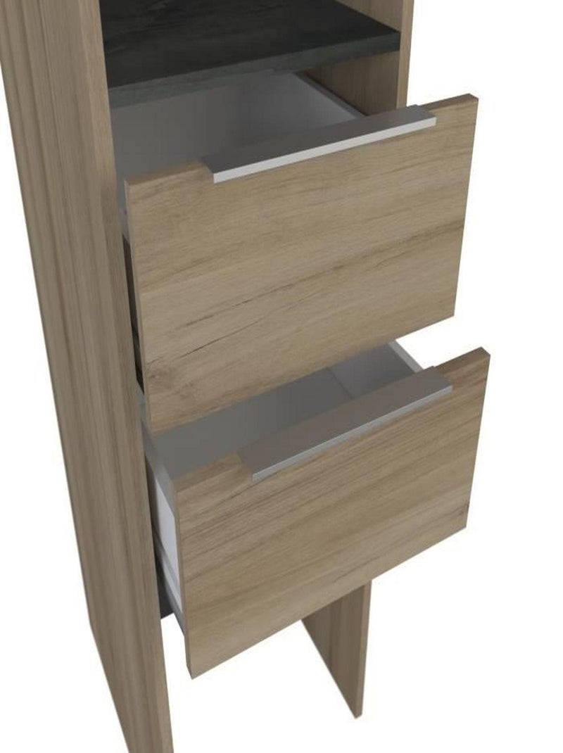 Kit dressing 2 colonnes + 2 penderies + 4 tiroirs - Demeyere Marron - Kiabi