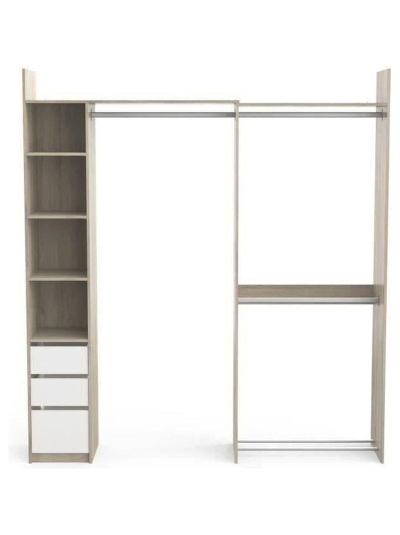 Kit dressing d'angle extensible SWING - chêne - Demeyere Blanc - Kiabi
