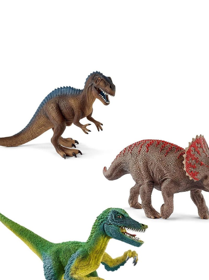 Kit Figurines Schleich Dinosaures : Acrocanthosaure, Tricératops, Vélociraptor N/A - Kiabi