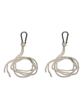 Kit fixation pour hamac avec cordes et mousquetons