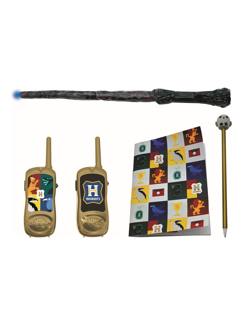 Kit Harry Potter avec talkie-walkie portée 120m, cahier, stylo et baguette magique N/A - Kiabi