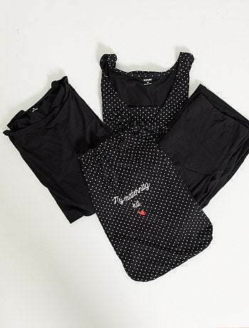 Kit maternité t-shirt + gilet + pantalon