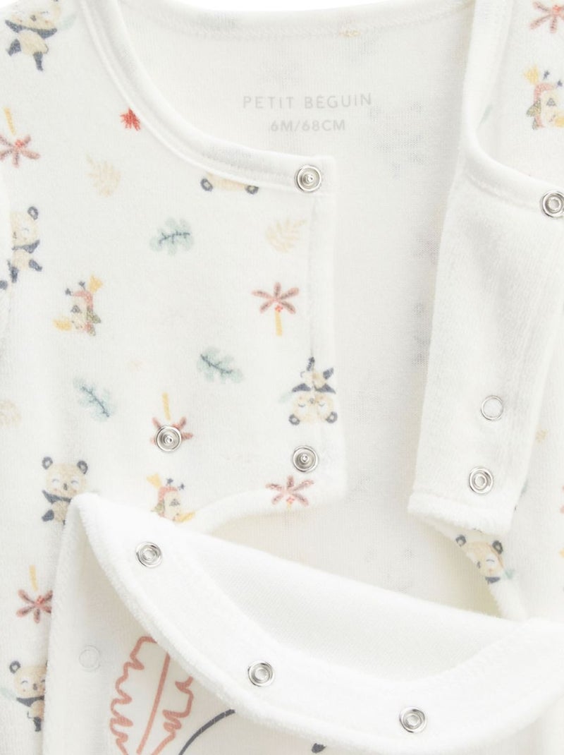 Kit naissance 3 pièces pyjama, body et doudou bébé Baby Panda Ecru - Kiabi
