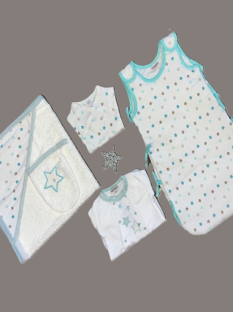 Kit Naissance bébé Bleu Les Chatounets Blanc Bleu - Kiabi