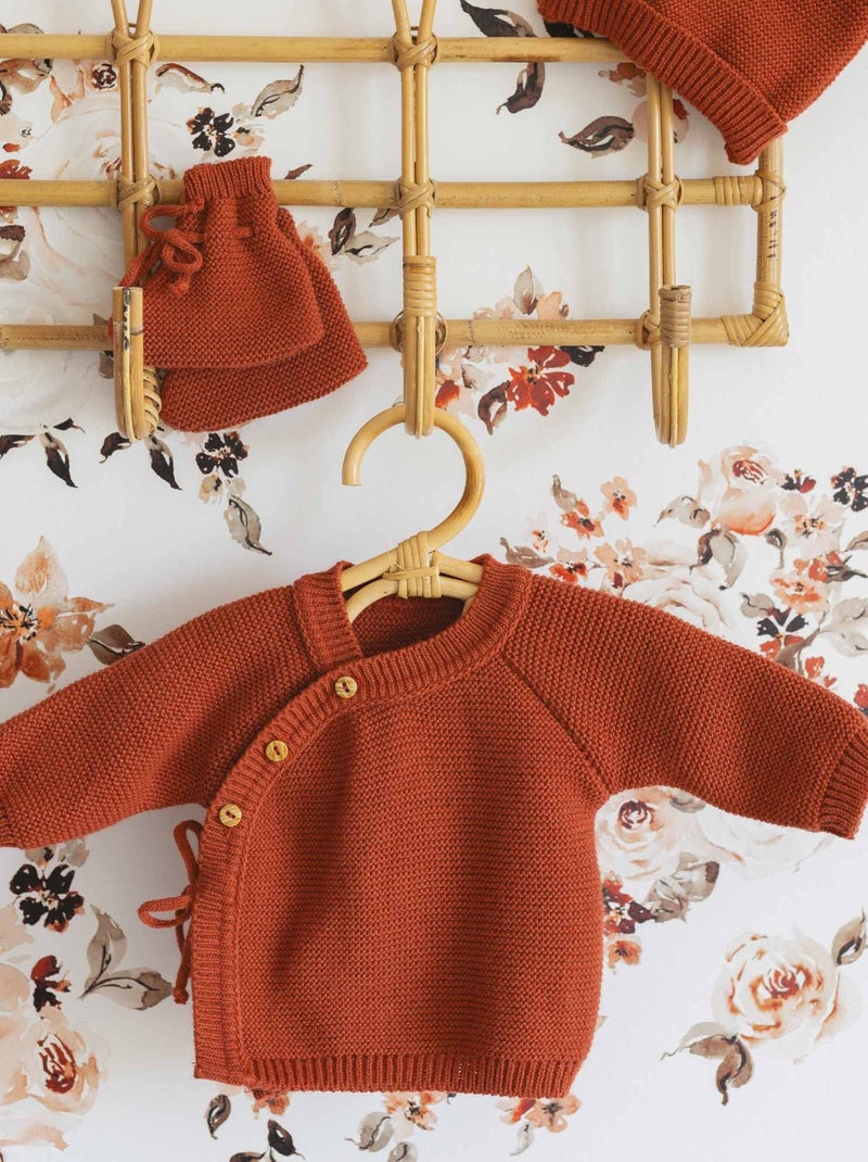 Kit naissance bébé en maille Rouge brique - Kiabi