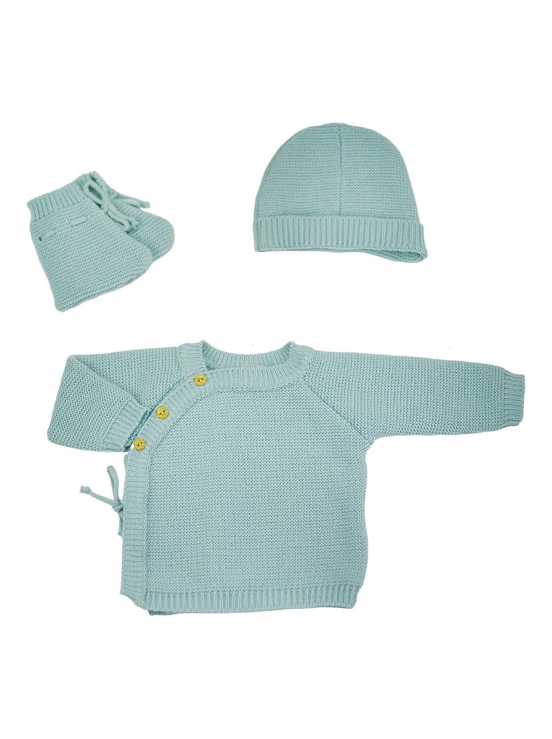 Kit naissance bébé en maille Vert - Kiabi