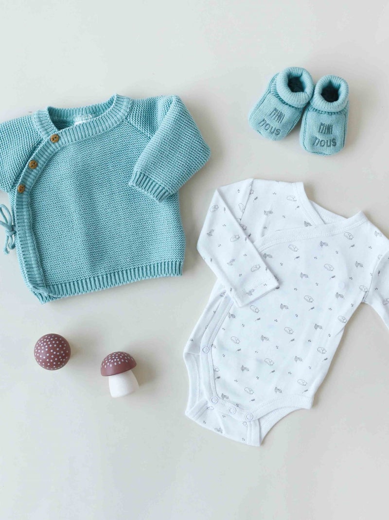 Kit naissance bébé en maille Vert - Kiabi