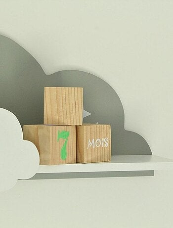 Kit Naissance Cubes Etapes en Bois Création durable Posca Blanc