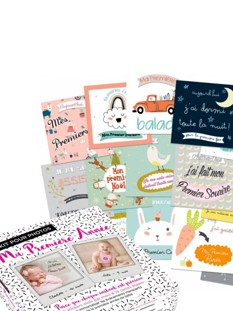 Kit pour photos - Cartes souvenirs Ma première année Fille Multicolore - Kiabi