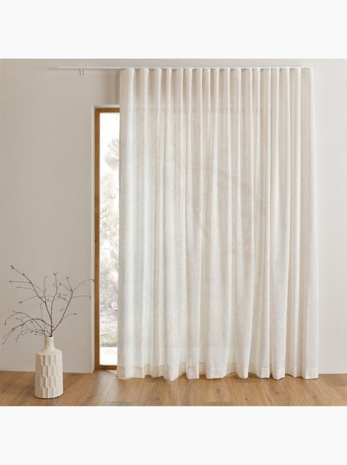 Kit rail extensible + Voilage poly-lin wave - Kiabi Kit rail extensible + Voilage poly-lin wave - Kiabi