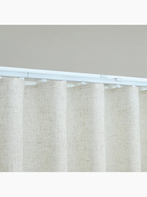 Kit rail extensible + Voilage poly-lin wave - Kiabi Kit rail extensible + Voilage poly-lin wave - Kiabi
