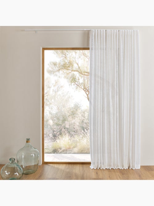 Kit rail extensible + Voilage poly-lin wave - Kiabi Kit rail extensible + Voilage poly-lin wave - Kiabi