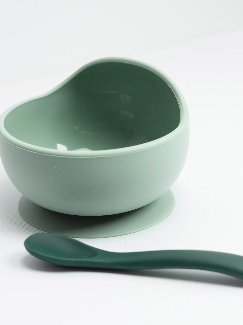 Kit Repas Silicone Bébé - 2 Pièces Vert sapin - Kiabi