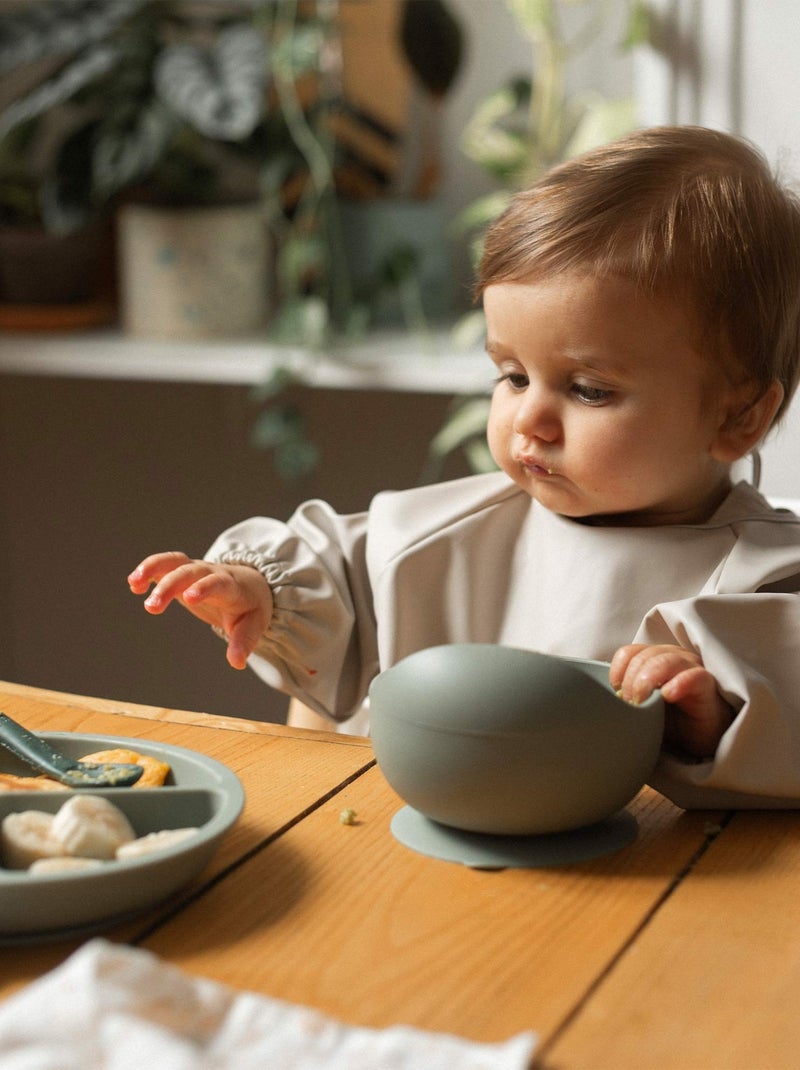 Kit Repas Silicone Bébé - 2 Pièces Vert sapin - Kiabi