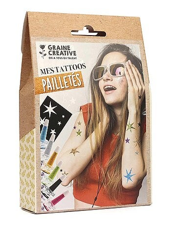 Kit Tatouages éphémères - Mes tattoos pailletés - Graine Créative