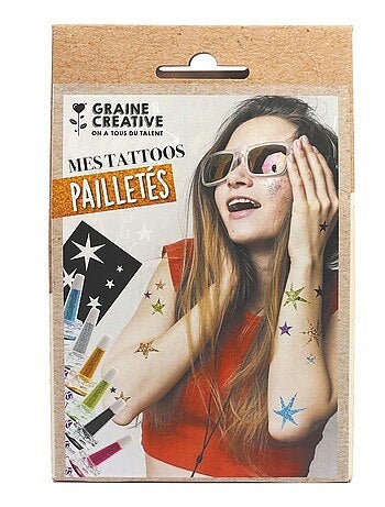 Kit Tatouages éphémères - Mes tattoos pailletés - Graine Créative