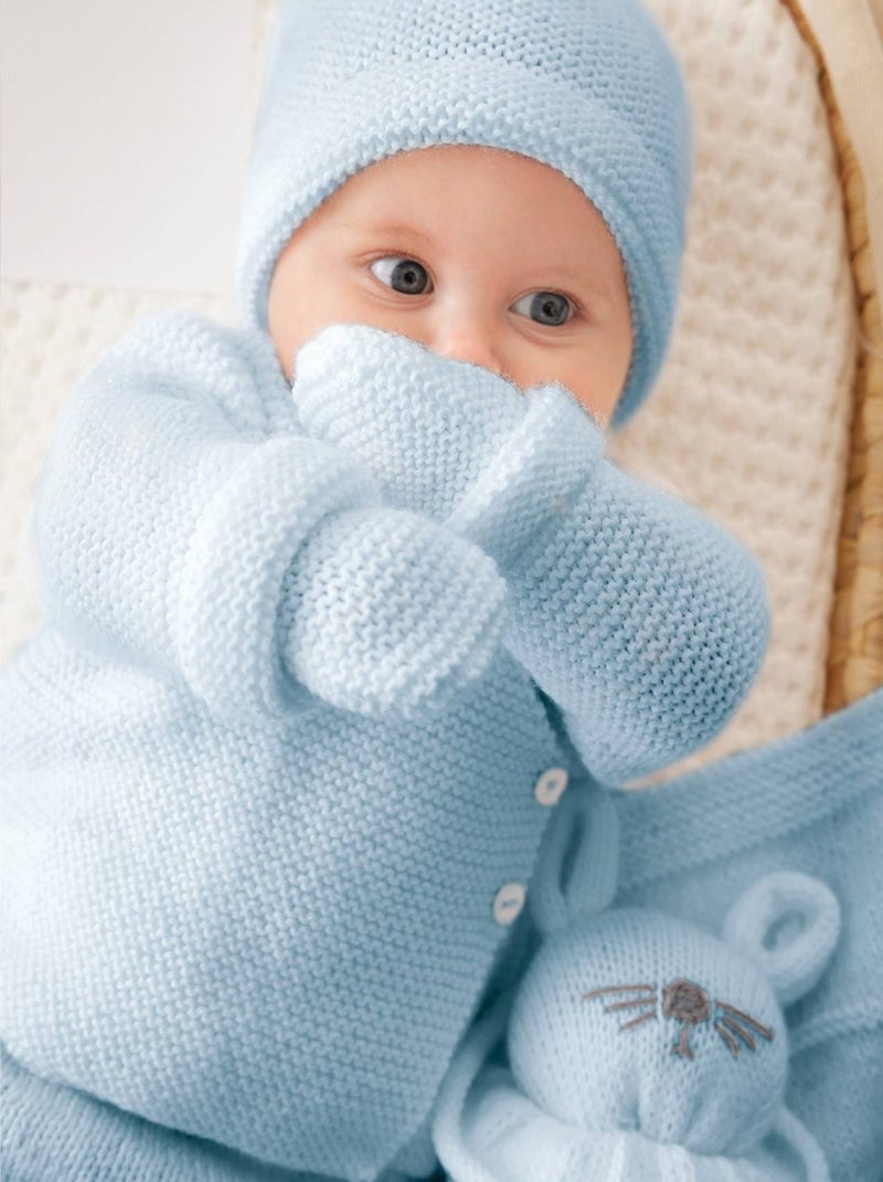 Kit Tricot 5 modèles Valise Maternité Bleu polaire - Kiabi