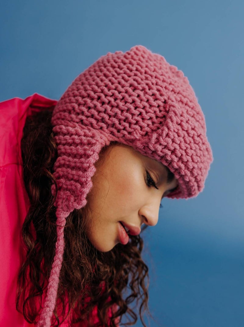 Kit Tricot Bonnet Débutant Courchevel Rose saumon - Kiabi