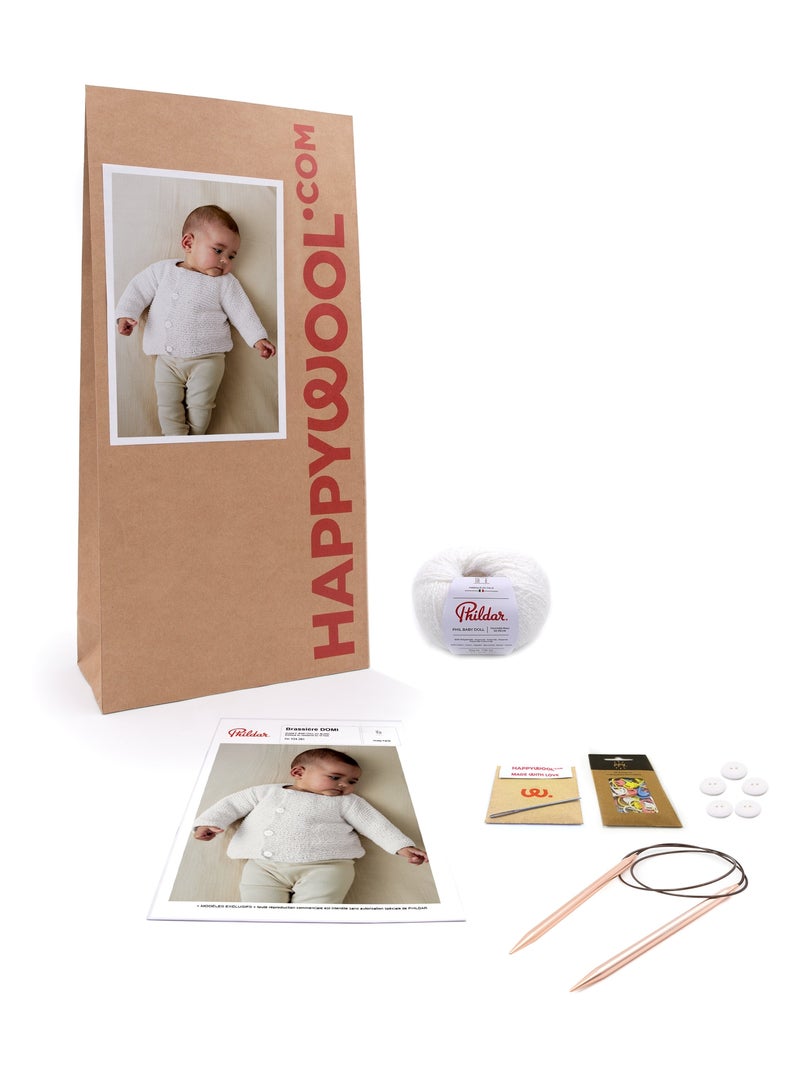 Kit Tricot Brassière bébé Domi Blanc - Kiabi