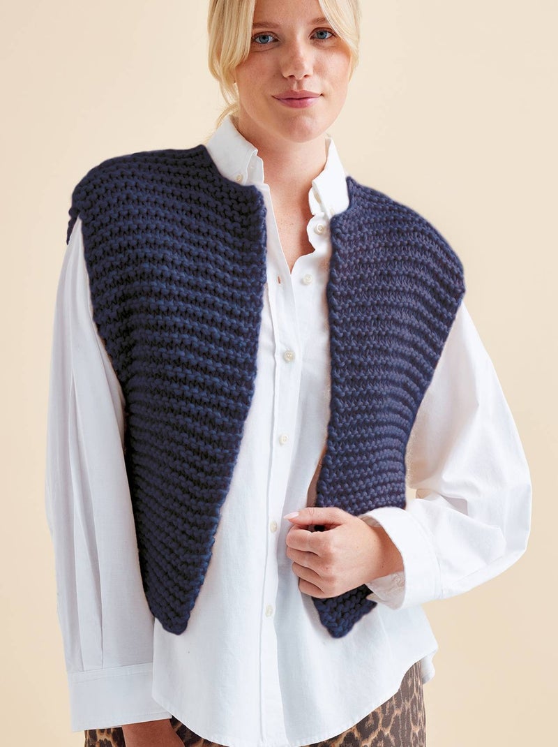 Kit Tricot Femme Gilet Mayline Bleu marine - Kiabi