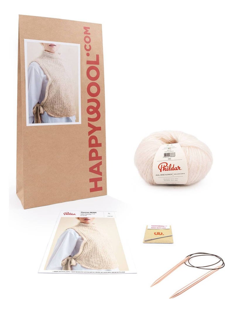 Kit Tricot Femme Plastron Mona Beige clair - Kiabi