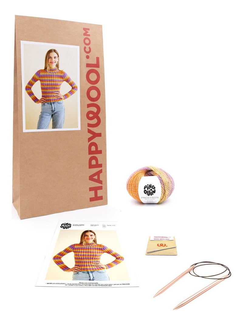 Kit Tricot Pull Femme Zumba Gris Orange Bleu - Kiabi