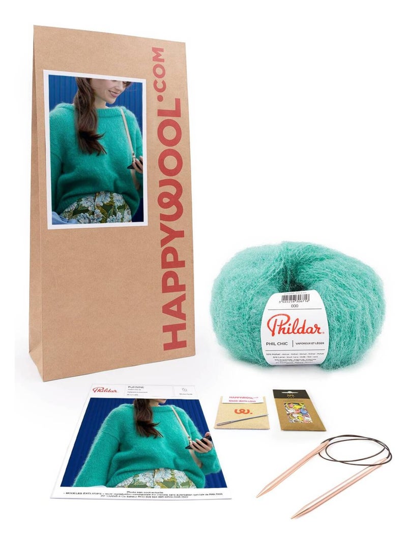 Kit Tricot Pull Mohair Femme Nine Vert émeraude - Kiabi