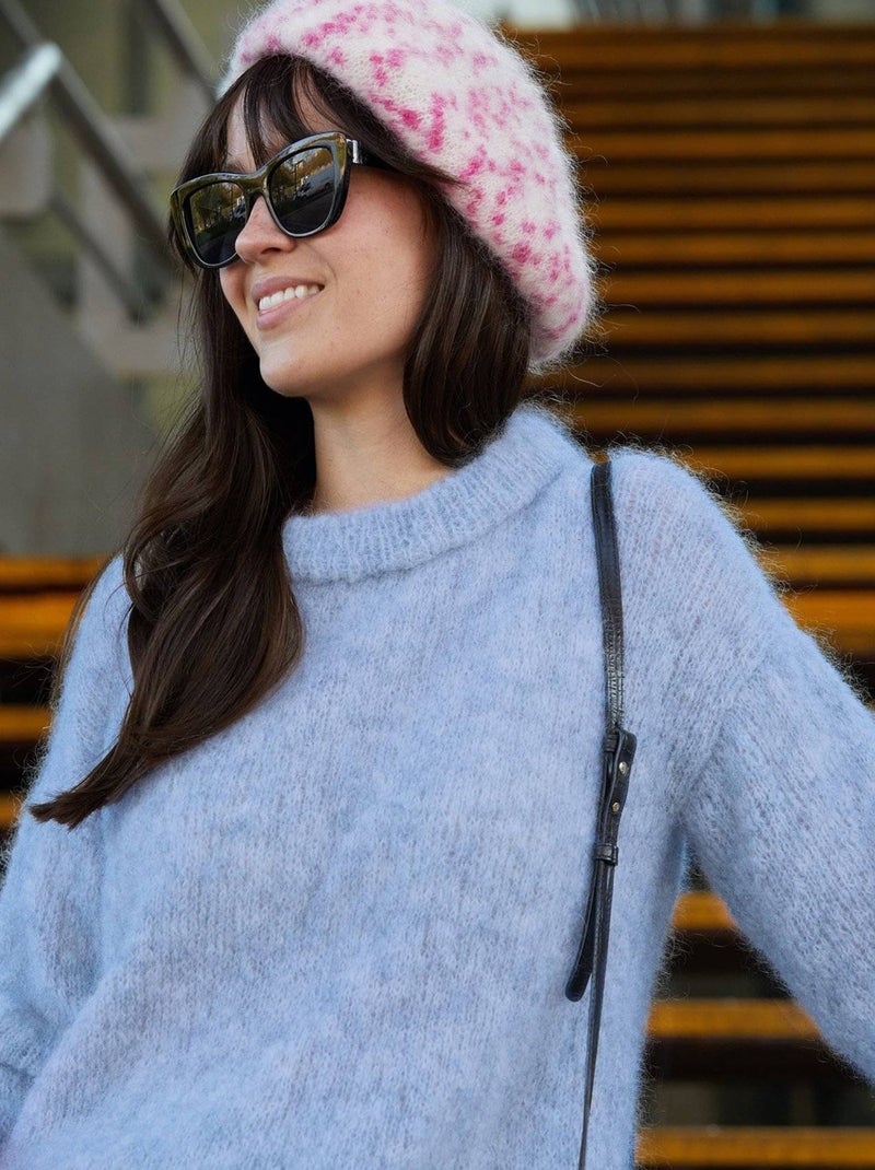 Kit Tricot Pull Mohair Femme Nine Violet clair - Kiabi