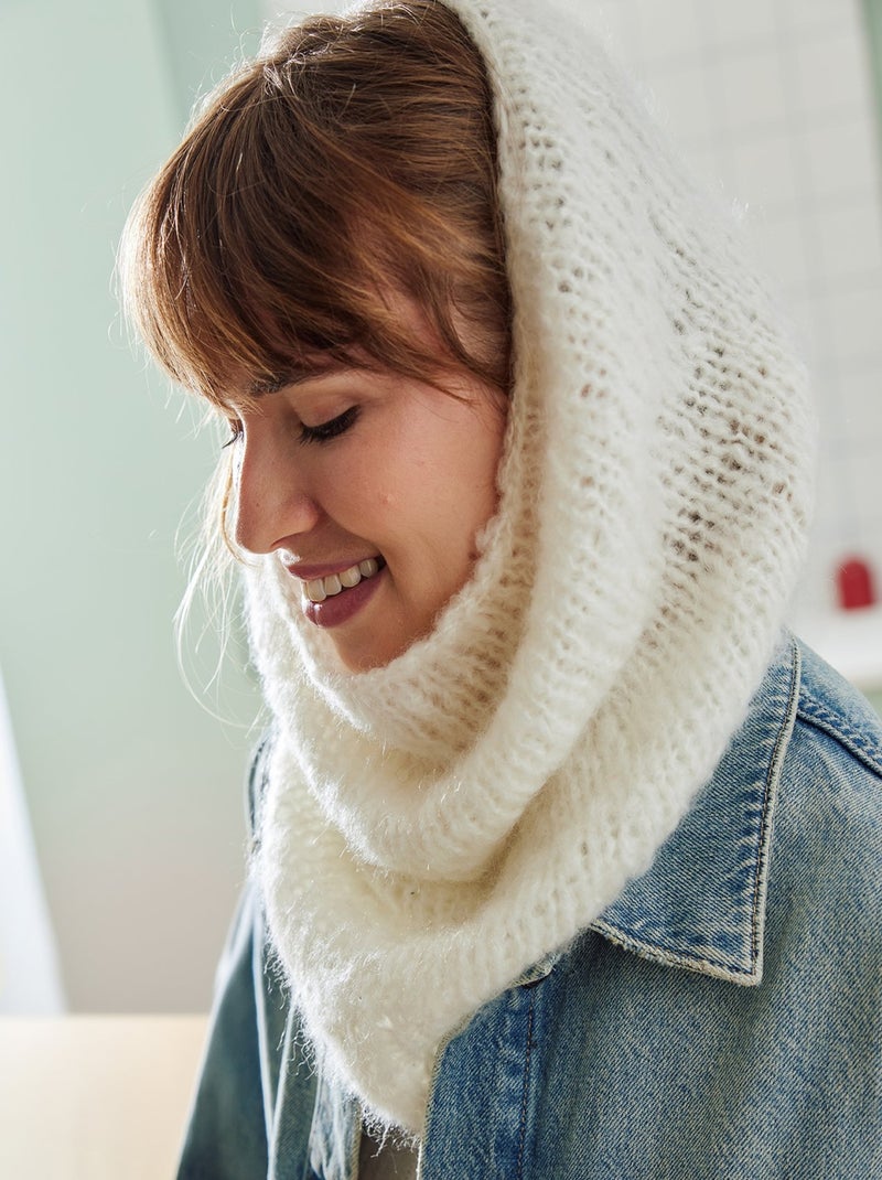 Kit Tricot Snood Femme Disco Ecru - Kiabi
