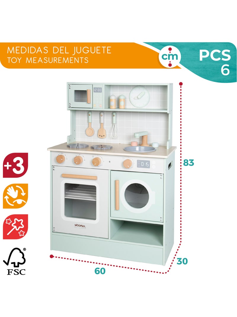 Kitchenette en bois WOOMAX avec éléments et accessoires interactifs N/A - Kiabi