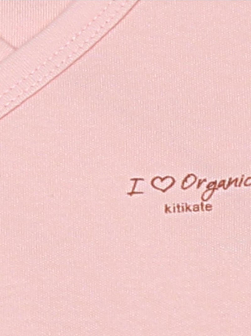 Kitikate | Body Manches Courtes en Coton Bio - BASIC Rose - Kiabi