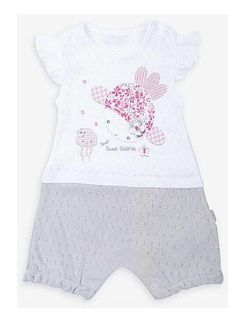Kitikate | Combishort bébé en coton jacquard biologique Doris