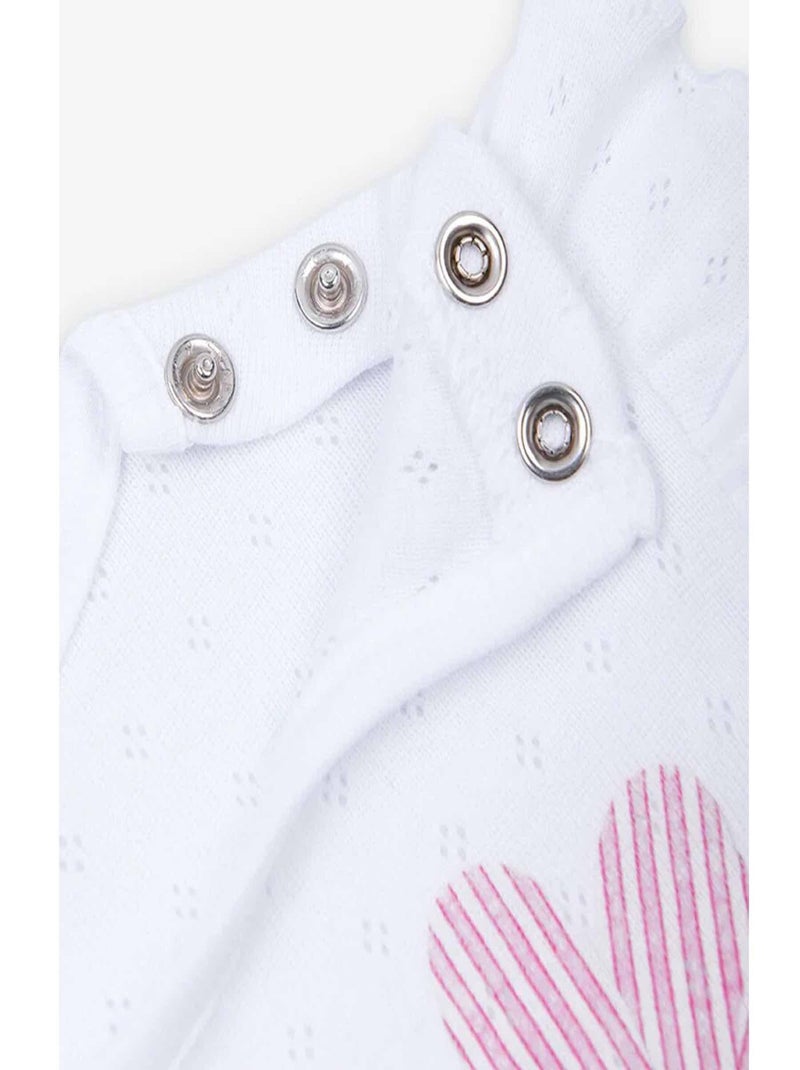 Kitikate | Combishort bébé en coton jacquard biologique Doris Blanc Gris - Kiabi