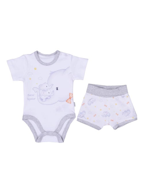 Kitikate | Ensemble bébé body et shorty  Éléphant - Kiabi