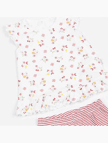 Kitikate | Ensemble t-shirt et short bébé Cerise