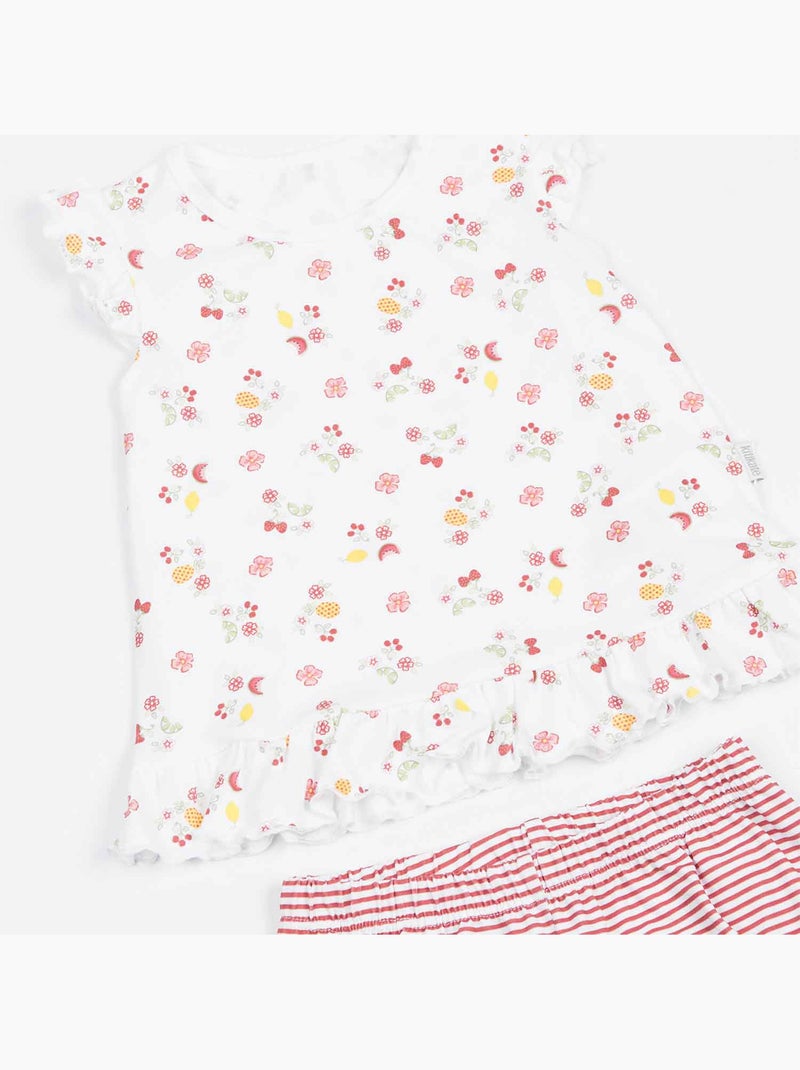 Kitikate | Ensemble t-shirt et short bébé  Cerise Blanc - Kiabi