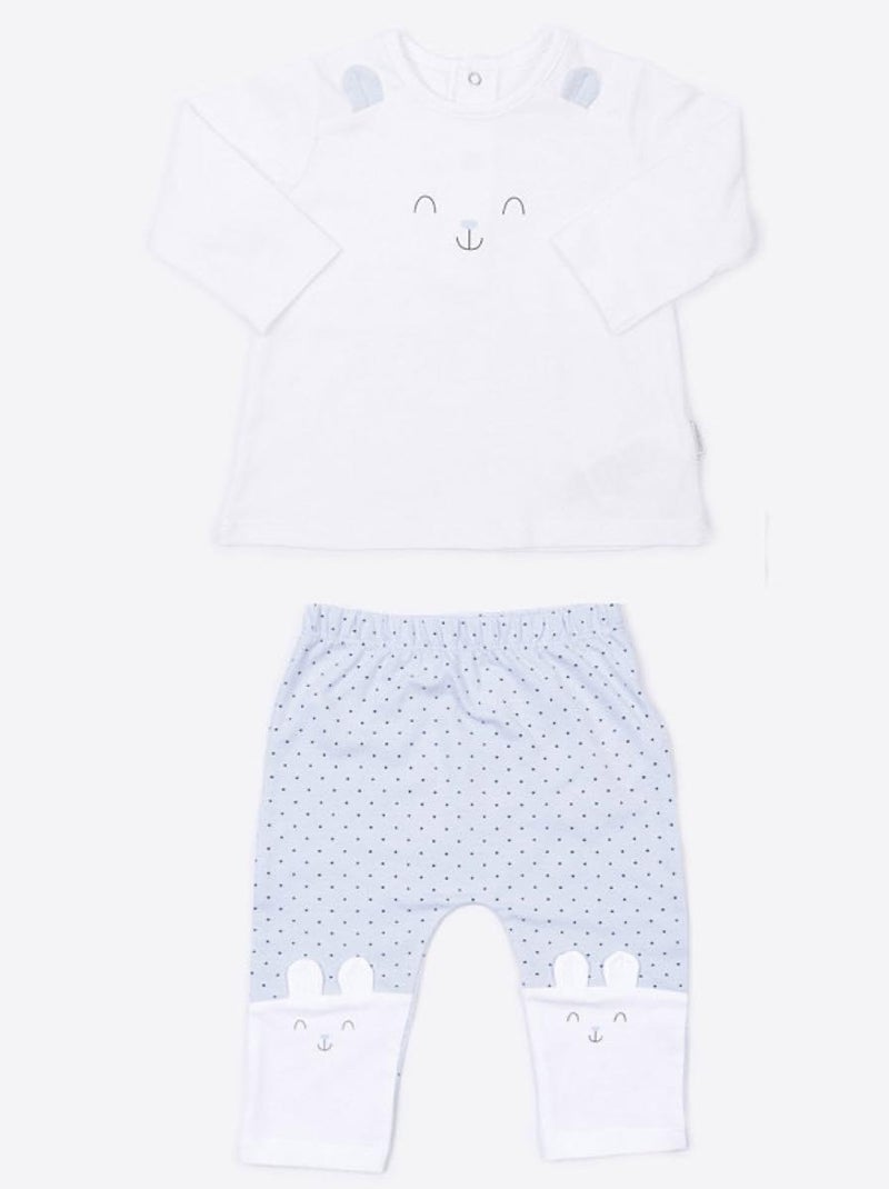 Kitikate | Pyjama bébé 2 pièces  LAPIN Bleu - Kiabi