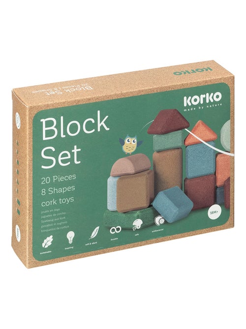 Korko - Coffret de blocs de construction en liège - 20 pcs - Kiabi