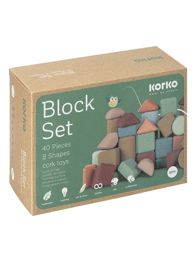 Korko - Coffret de blocs de construction en liège - 40 pcs Multicolore - Kiabi