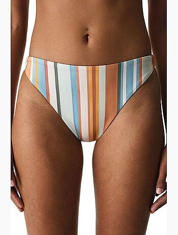 Kourtney minimal bikini bas rayé taille mi-haute penti