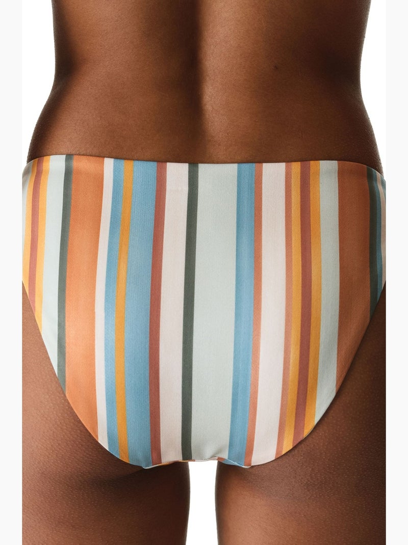 Kourtney minimal bikini bas rayé taille mi-haute penti Blanc Bleu - Kiabi