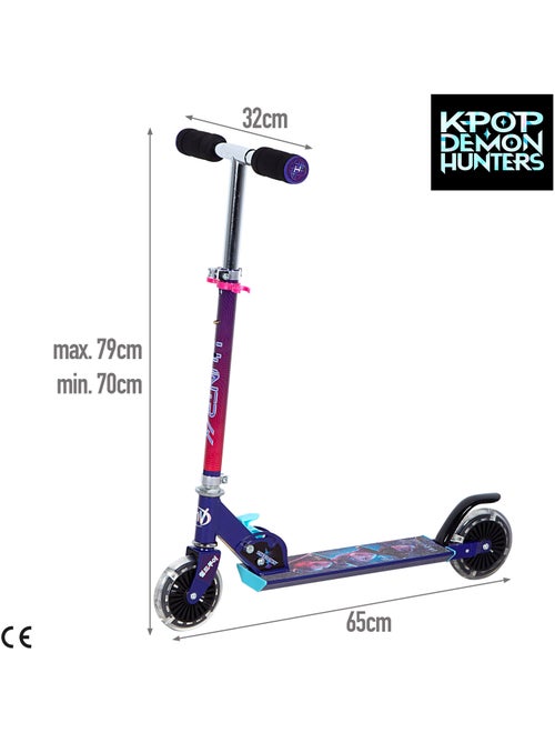 Kpop demon hunters trottinette pliable à 2 roues avec lumières - Kiabi Kpop demon hunters trottinette pliable à 2 roues avec lumières - Kiabi
