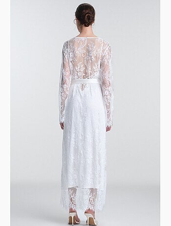 Kırık pirra peignoir de mariée en dentelle penti