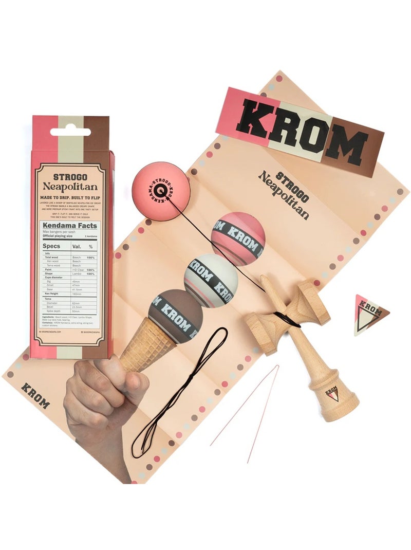 Krom Kendama Strogo Neapolitan Strawberry Rose - Kiabi