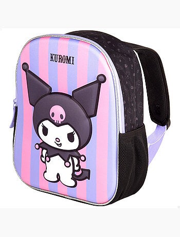 Kuromi sac à dos 3d pour enfants d'âge préscolaire 25x10x32 cm + 3 ans
