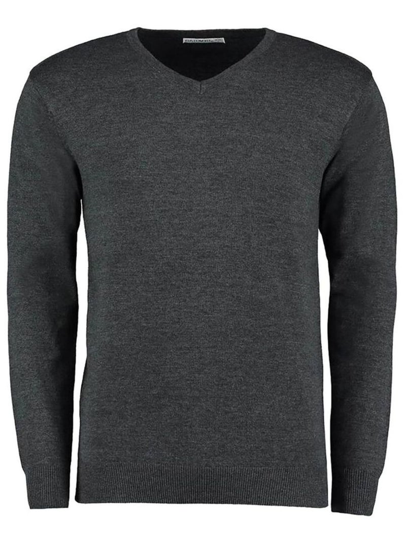 Kustom KÇa Arundel - Pull à col en V Noir Gris - Kiabi