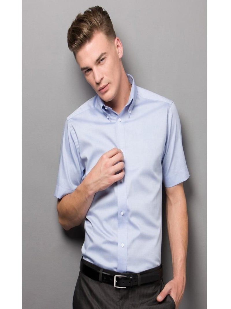 Kustom Kit - Chemise à manches courtes Bleu clair - Kiabi
