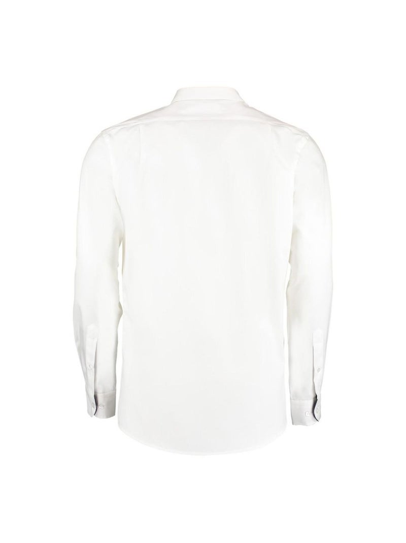 Kustom Kit - Chemise à manches longues Blanc Bleu marine - Kiabi