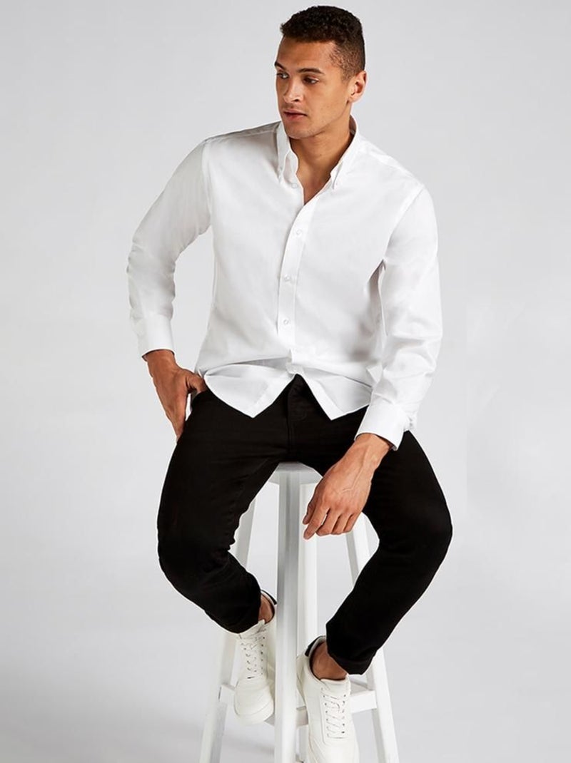 Kustom Kit - Chemise à manches longues Blanc - Kiabi